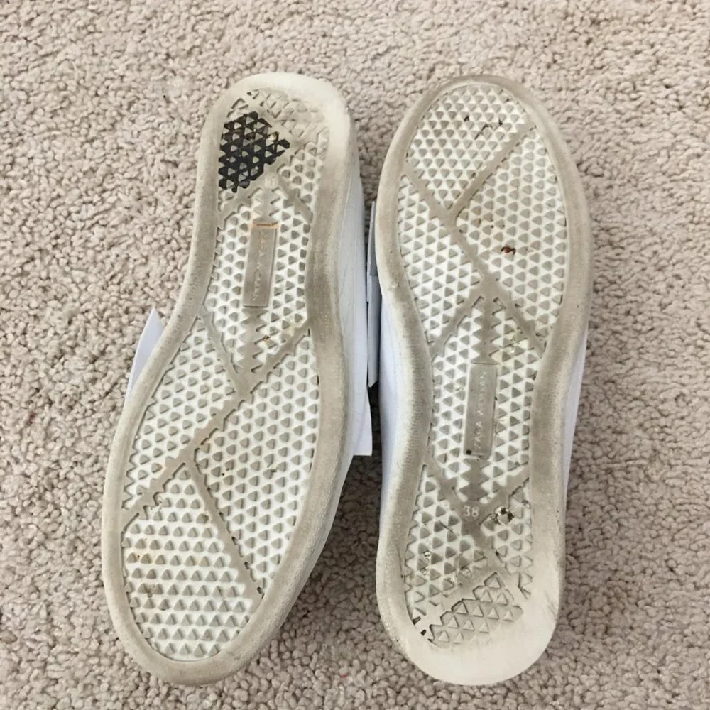 Zara women leather mule plimsolls with bow size 8 ref: 1751/101